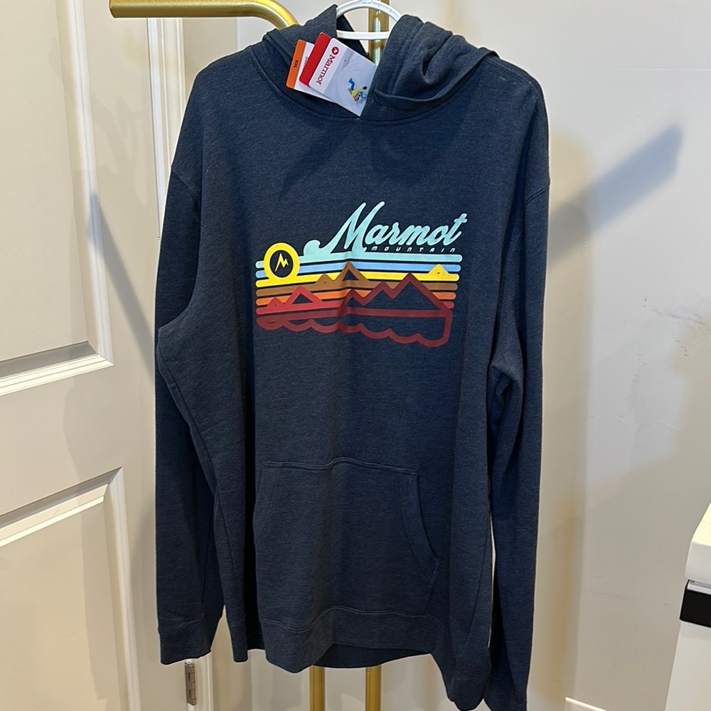 Marmot Men's Dark Blue Graphic Hoodie